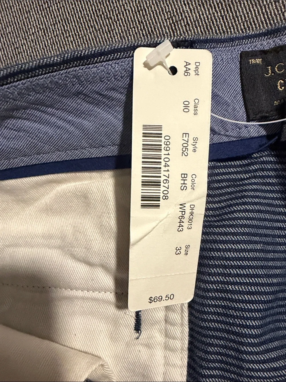 J. Crew Navy and White Striped Chino Shorts